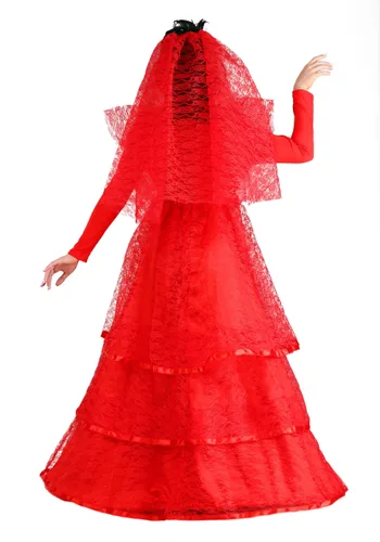 Vista 10 de Vestido de novia gótico rojo Multicolor