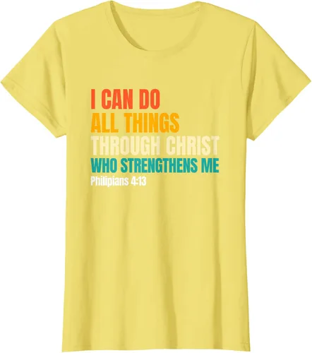 Vista 31 de I Can Do All Things Through Christ Christian Faith Camiseta, Negro, S