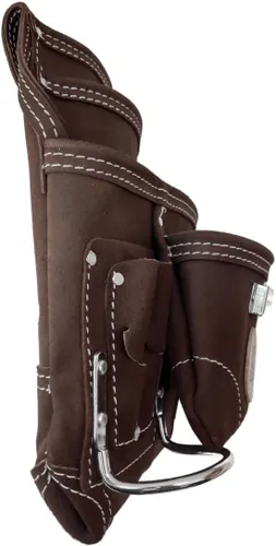 Vista 4 de Zeluga 20-114 10 Pocket Rigger Bolsa de herramientas de cuero de gamuza resistente, marrón