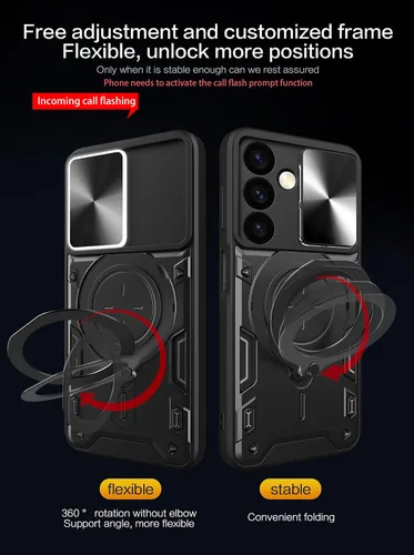 Vista 5 de MingWei Funda para Galaxy S24 Plus [con soporte de 360°] Soporte magnético para automóvil [absorción de impactos] Funda de protección resistente