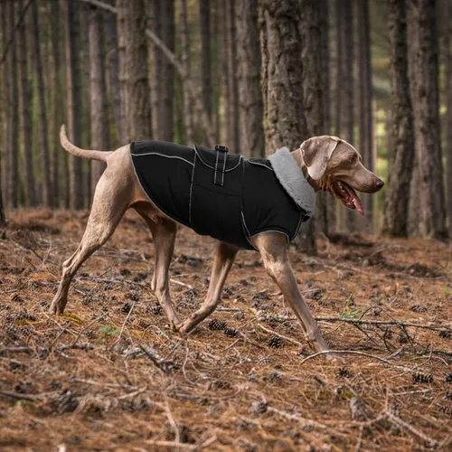 Vista 8 de Lelepet - Abrigo de forro polar ajustable para perro, chaqueta impermeable para perros Windproof Winter Cold Weather Coats with Adjustable Buckle