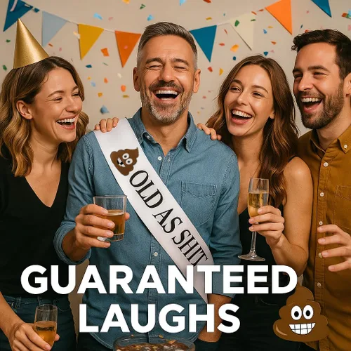Vista 3 de Old AS SHlT - Banda de cumpleaños y jubilación para hombres y mujeres y pasador de seguridad grande. Fiesta de trabajo y eventos para jubilados