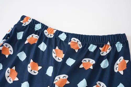Vista 5 de Vopmocld Conjunto de pijama de manga corta de verano para niñas grandes, lindos patrones de gato, ropa de dormir Nighty 100% algodón