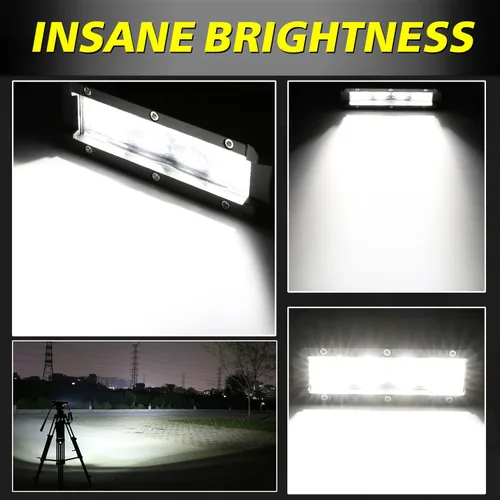 Vista 4 de Barra de luz LED delgada de 5 pulgadas, AKD Part 72W, combinación de haz puntual y amplio, cápsulas LED pequeñas, luces de conducción todoterreno