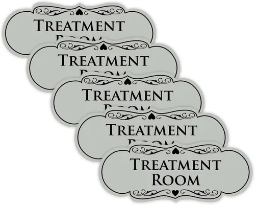 Vista 62 de Signs ByLITA Señal de sala de tratamiento de diseñador (negro) - Pequeño