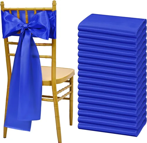 Vista 8 de Showgeous 60 cintas de satén color burdeos para decoración de sillas de recepción de boda, lazos para sillas de 7 x 78 pulgadas para banquetes
