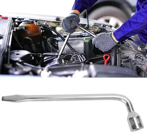 Vista 2 de Llave de llanta tipo L, llave de enchufe de 0.827 in para extracción de neumáticos de automóvil, camión, resistente, 45 #, herramienta de barra