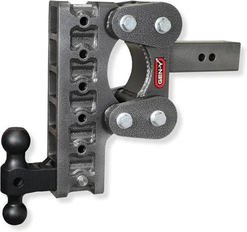 Vista 3 de GEN-Y Hitch Enganche de remolque resistente para receptor de 2.5 pulgadas, caída y elevación de 5 pulgadas con 4 posiciones ajustables, incluye