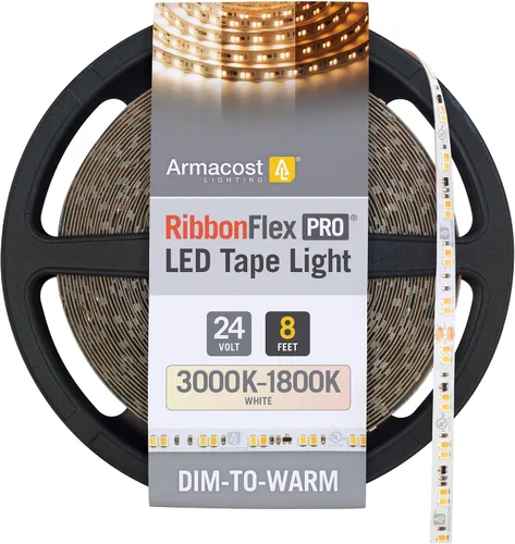 Vista 8 de Armacost Lighting RibbonFlex Pro 185250 - Cinta de luz LED blanca de 24 V, atenuada a cálida, 32 pies (32.8 ft)