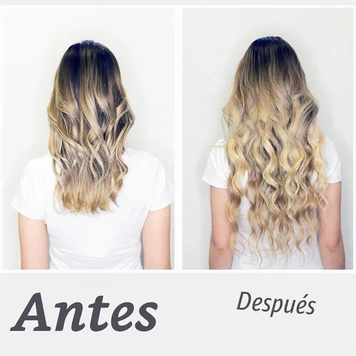 Vista 6 de Kit de herramientas de extensión de cabello, 600 micro anillos forrados de silicona, 1 alicate, 2 bucles de tracción de aguja de gancho, 10 agujas