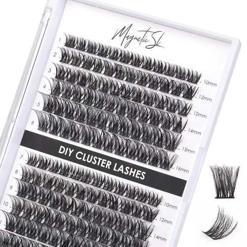 Vista 23 de Extensiones de pestañas en racimo, 72 racimos de pestañas individuales, extensiones de pestañas postizas, kit de extensión de pestañas para colocar