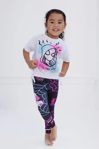 Vista 2 de Marvel - Conjunto de camiseta y leggings para niñas, desde niños pequeños hasta niños grandes (2T - 14-16)
