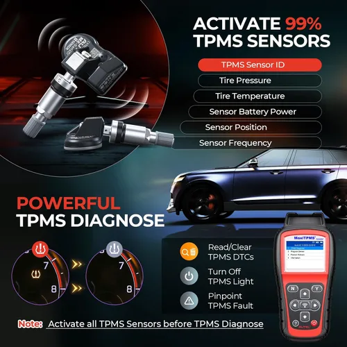 Vista 5 de Autel MaxiTPMS TS508WF Kit 2026, herramienta de programación TPMS con 8 piezas de sensores 315 433MHz (209$), versión WiFi de TS508 TS501 Pro