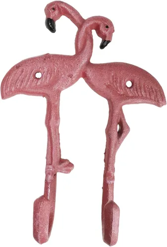 Vista 9 de Ebros Gift Paquete de 2 figuras decorativas de pájaros flamencos rosados del paraíso tropical, 2 clavijas, gancho de doble pared, decoración