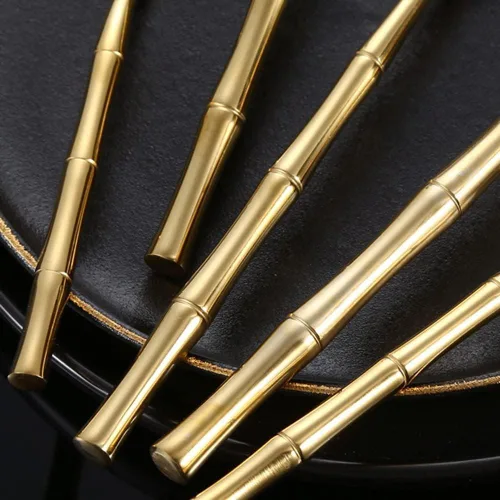 Vista 5 de Juego de cubiertos dorados para 6, juego de cubiertos dorados de 30 piezas, acero inoxidable 18/8, cucharas y tenedores dorados en el hogar