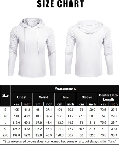 Vista 6 de COOFANDY Sudaderas con capucha atléticas para hombre, ligeras, plisadas, manga raglán