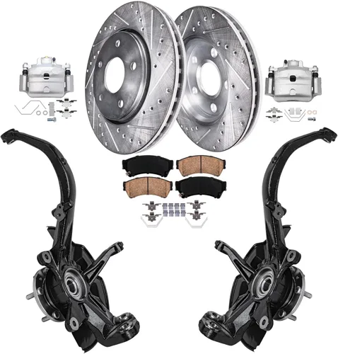Vista 29 de Detroit Axle - 4 rotores de freno para Chevrolet Cruze 2014 2015 [modelos de motores de gas] Rotores de freno de disco perforados y ranurados