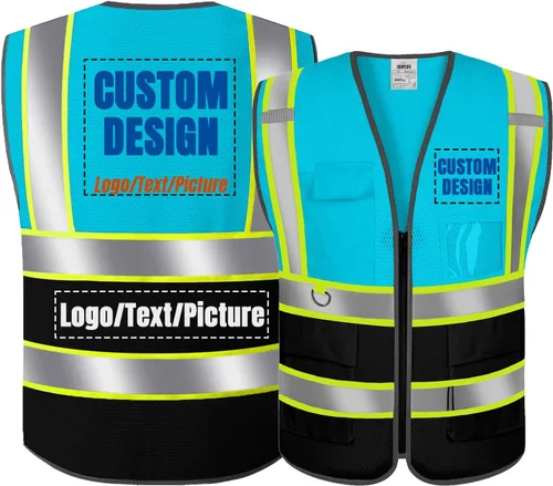 Vista 11 de BeautyWill Chaleco de Seguridad con Logo Personalizado Clase 2 Chaleco Reflectante de Alta Visibilidad Chaleco de Construcción Transpirable