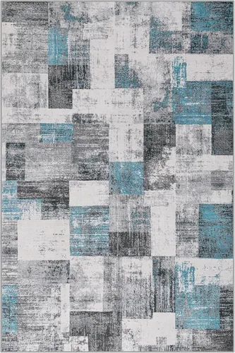 Vista 8 de Alfombra de área para sala de estar: 5 x 7, suave, moderna, abstracta, esponjosa, con respaldo antideslizante, alfombra lavable de felpa