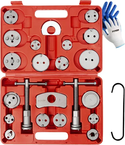 Vista 8 de ATPEAM Herramienta de compresión de pinza de freno 24pc Kit de compresor de pistón de pinza de freno Herramienta de ajuste de freno Negro