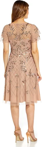 Vista 2 de Adrianna Papell Vestido midi con cuentas para mujer