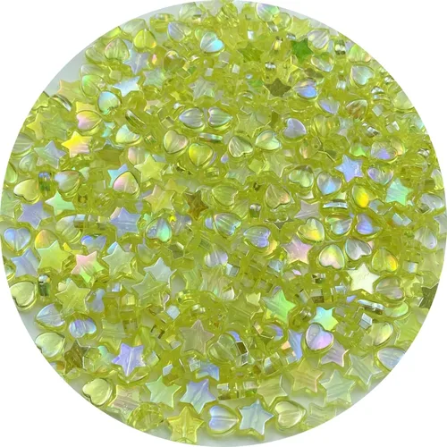 Vista 8 de 350 cuentas acrílicas de corazón y estrella, corazones de 0.394 pulgadas, estrellas de 0.394 pulgadas, espaciadores para pulseras, collares, aretes