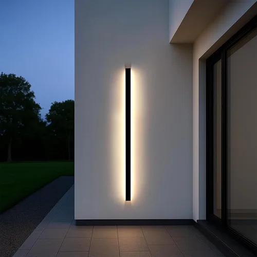Vista 10 de Luces de pared modernas para exteriores de 39 pulgadas, 2700 K-6500 K, aplique de pared al aire libre regulable seleccionable con control remoto