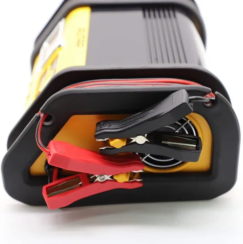 Vista 3 de Cargador de batería de banco de 10 amperios totalmente automático de 12 V, comprobación del alternador, abrazaderas de cable.