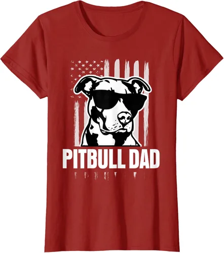Vista 40 de Pitbull Dad - Camiseta para hombre con orgullo American Pit Bull Dog, Negro, S