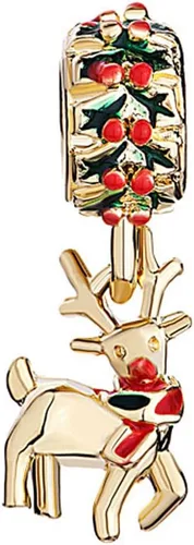 Vista 3 de CharmSStory Abalorios colgantes de reno Rudolph para pulseras, Metal