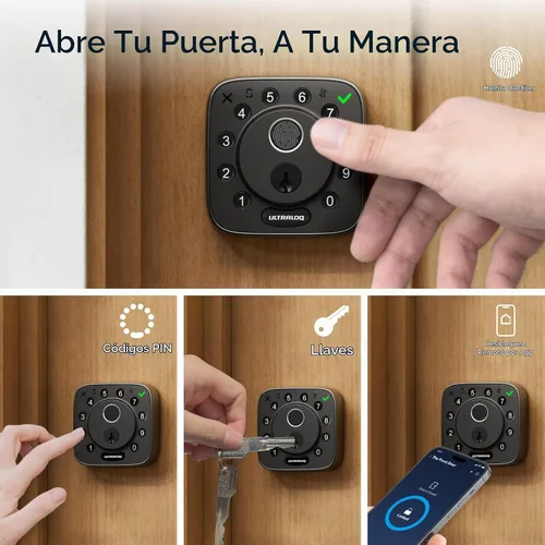 Vista 3 de ULTRALOQ Cerradura inteligente con huella digital y WiFi Bolt, funciona con Apple Home, Siri, Alexa, entrada sin llave con identificación de huella