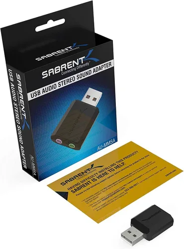 Vista 6 de SABRENT Adaptador de sonido estéreo externo de Sabrent USB para Windows y Mac. Enchufe y juega no se necesitan controladores. (AU-MMSA) USB audio