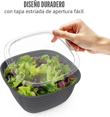 Vista 6 de Bentgo Prep - Tazones con 1 compartimento con tapas de ajuste personalizado, reutilizables, para microondas, duraderos, sin PFAS y BPA, aptos