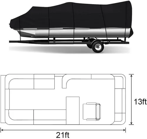 Vista 6 de Funda para lancha con cubierta de motor, cubierta resistente de grado marino 210D, cubierta de lancha de grado marino de 17 a 20 pies, para casco V