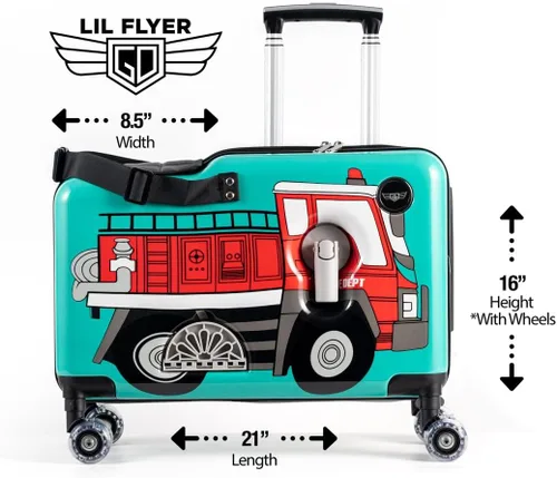 Vista 23 de Younglingz LIL FLYER GO 21" - Maleta de mano para niños, Motocicleta verde V2