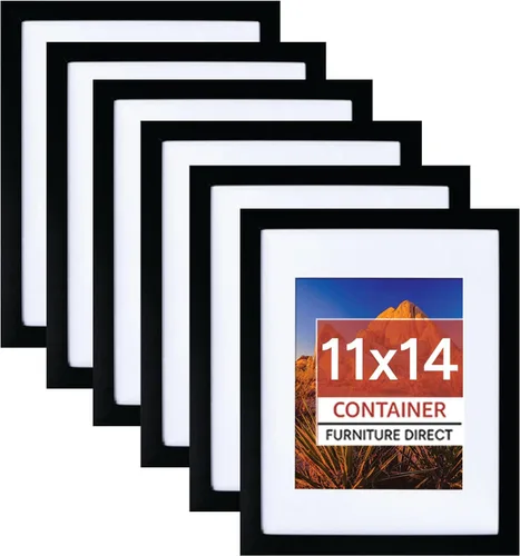 Vista 9 de Container Furniture Direct Marcos de fotos colgantes de 11 x 14 pulgadas para pared con plexiglás y doble colgador de montaje para formatos Negro