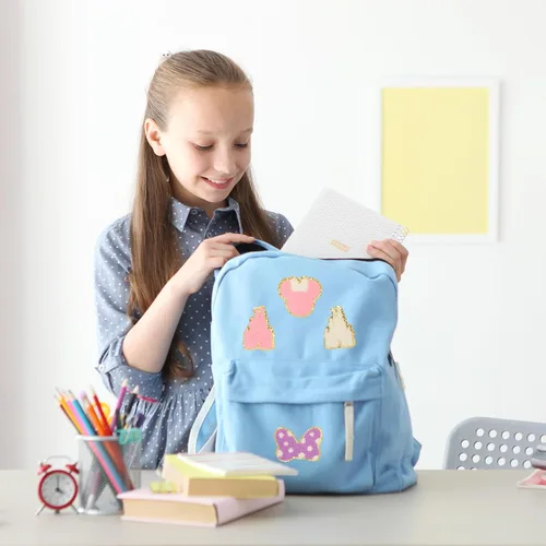 Vista 5 de DREMISI - 12 parches de felpilla para ratón, parches bordados con bonitos lazos de ratón para niños, parches bordados para planchar en la rodilla