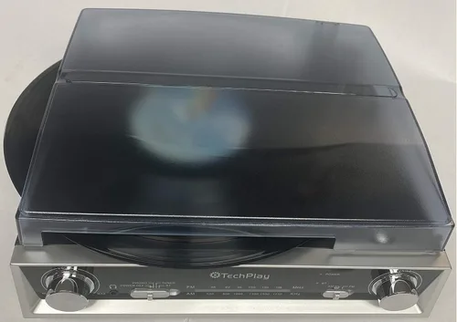 Vista 4 de TechPlay ODC107BT, conexión Bluetooth, tocadiscos de 3 velocidades Radio FM