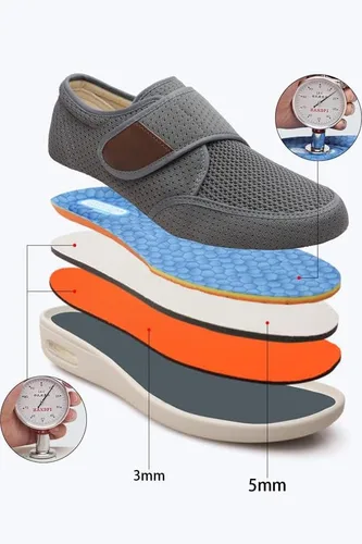 Vista 2 de Yibobay Zapatos para diabéticos de ancho ancho ancho para hombre anciano, zapatos anchos para hombre, zapatos para caminar con cierre ajustable
