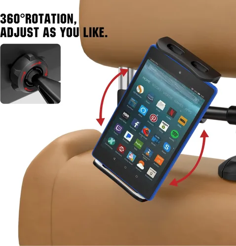 Vista 5 de MoKo Soporte para reposacabezas para teléfono/tableta, soporte ajustable para tableta para dispositivos de 4 a 12.9 pulgadas, compatible con iPhone