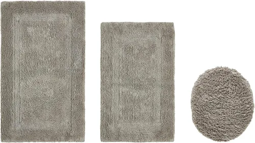 Vista 95 de Better Trends - Juego de 2 alfombras de baño 100% algodón, extra suaves, con borlas, de 17" x 24", alfombra de baño superabsorbente y reversible