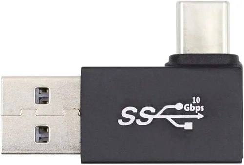 Vista 12 de xiwai USB3.0 tipo A macho a USB 3.1 tipo C macho hacia arriba opuesto en forma de U en ángulo trasero 90 grados adaptador de carga de datos 10Gbps