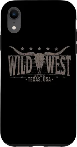 Vista 24 de Funda para iPhone 11 con diseño de calavera de toro y cuerno largo
