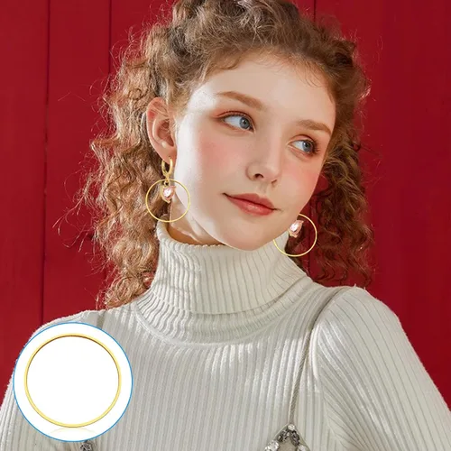 Vista 5 de Ximalun 100 aros de oro para aretes, 1.181 in, círculos redondos para hacer joyas