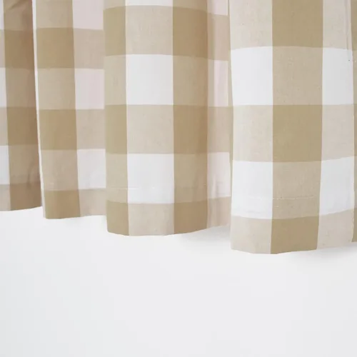 Vista 3 de Cortinas de 24 pulgadas de largo con diseño Buffalo Check Gingham Plaid para ventanas de cocina y baño, tratamiento para ventanas con 2 paneles