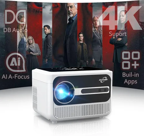 Vista 12 de Proyector inteligente 4K para dormitorio, proyectores de cine en casa para interior y exterior con WiFi, Bluetooth, NFC, Airplay inalámbrico