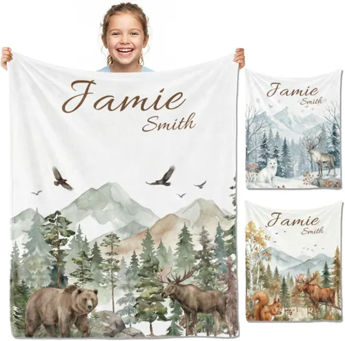 Vista 12 de Manta de bebé personalizada con nombre, manta de nombre personalizado para niños, mantas de franela suave en Pascua, regalos personalizados de bebé