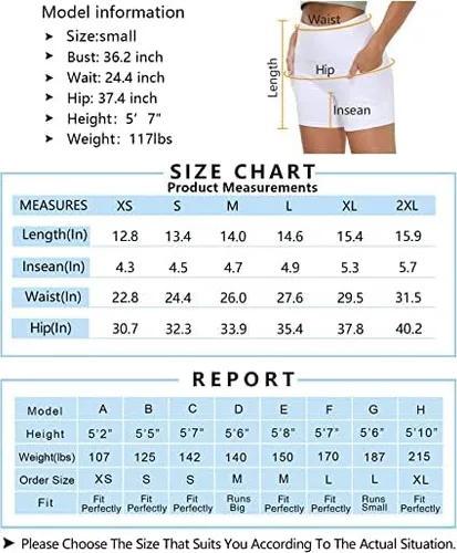 Vista 7 de THE GYM PEOPLE - Pantalones cortos de yoga para mujer, con cintura alta, control de abdomen y bolsillos profundos, para gimnasia, entrenamiento
