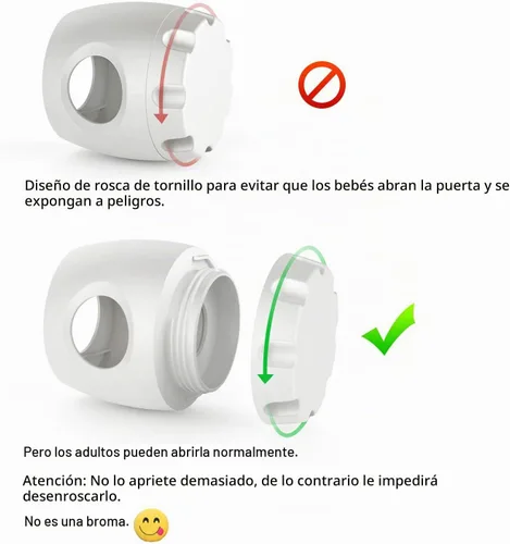 Vista 2 de Cubierta de seguridad para pomo de puerta, funda de seguridad para manija de puerta de bebé, reutilizable, paquete de 4 Diseño de rosca