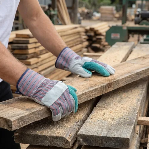 Vista 12 de G & F Products Leather Work Gloves for Construction, Gardening and General Work